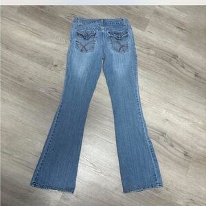 Y2K 2000s Iconic Low-rise flare jeans with brown stitch l